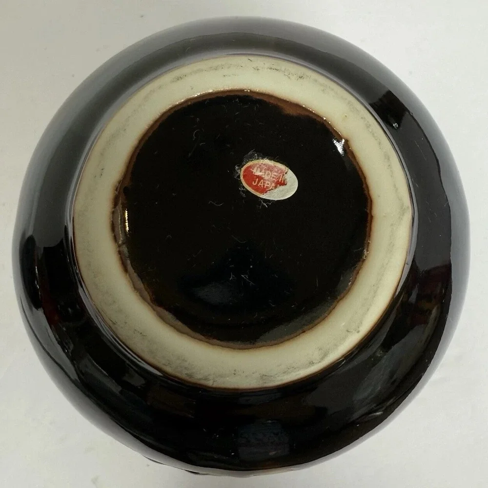 Japanese Dark Brown Glazed Ceramic Sake‎ 5